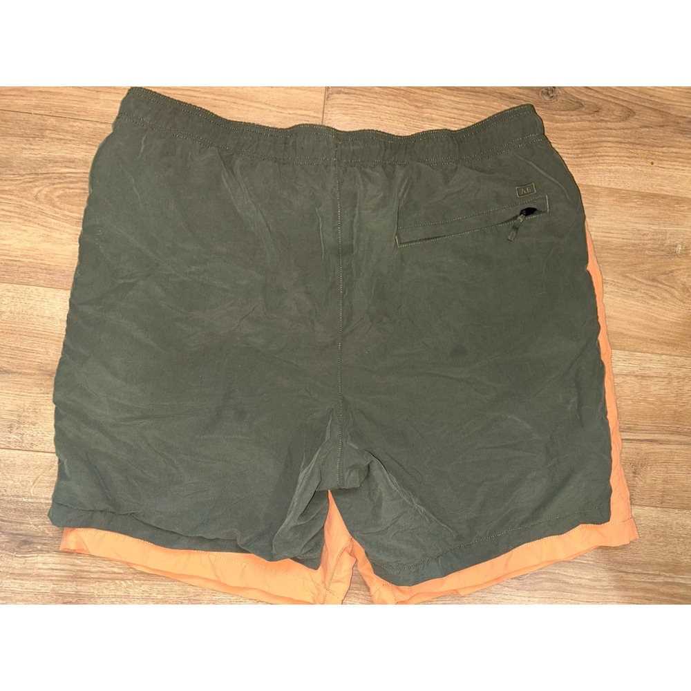 Mens AE 24/7 Trekker 5.5" Shorts Lot Of 2- Orange‎ And Dark Green Large - Picture 6 of 8